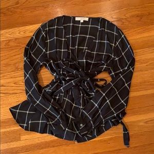 LOFT Women’s peplum tie waist blouse